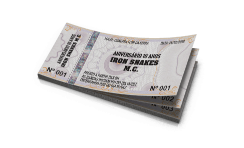 Ingresso Filigranado - papel moeda - 1x0 - 10,5x5 