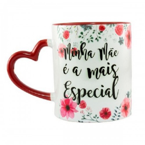 Caneca Alça Coração Com Alça e Fundo Colorido