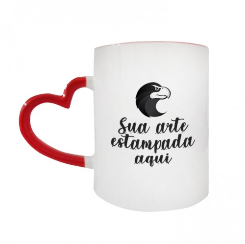 Caneca Alça Coração Com Alça e Fundo Colorido
