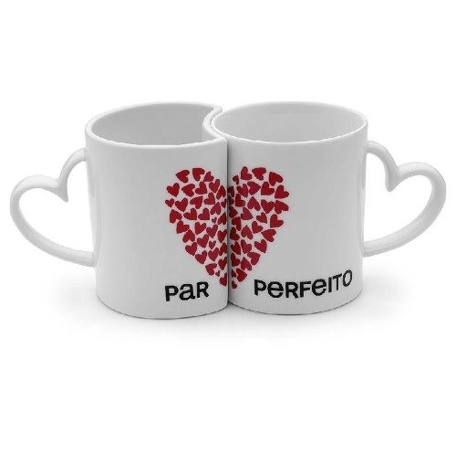 Caneca Love Conjunto alça de coração branco