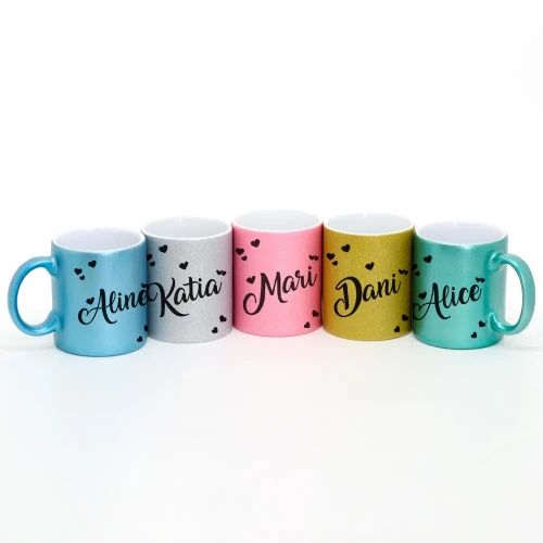 Caneca Gliter Personalizada (Cores)
