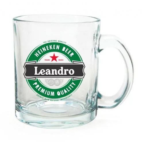 Caneca de vidro transparente 350ml