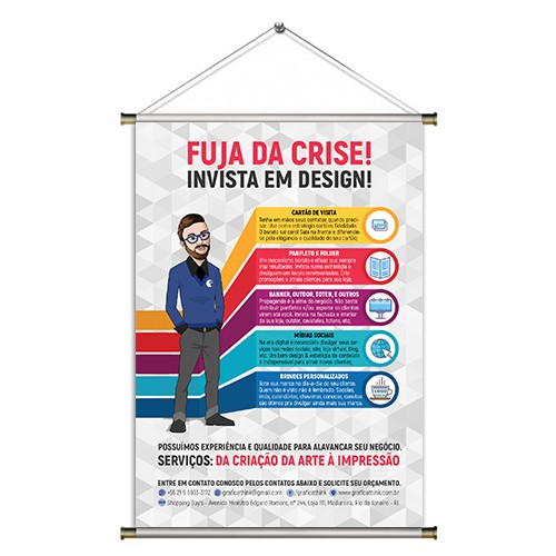 Banner 300g Brilho - Bastão e Corda